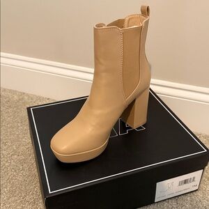 MIA Beige Platform Heeled Boots